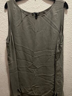 Eileen Fisher Olive Sleeveless Tank Top